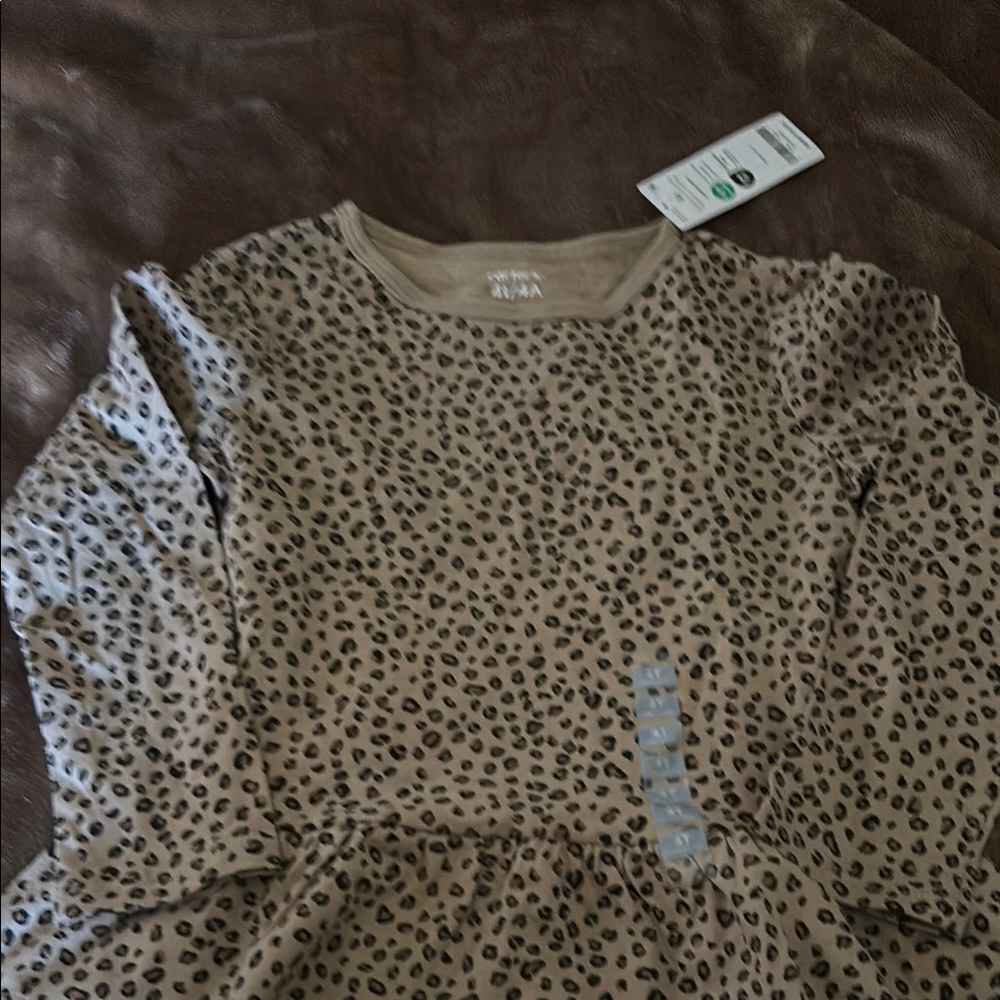 Carter's Tan Leopard Print Peplum Top